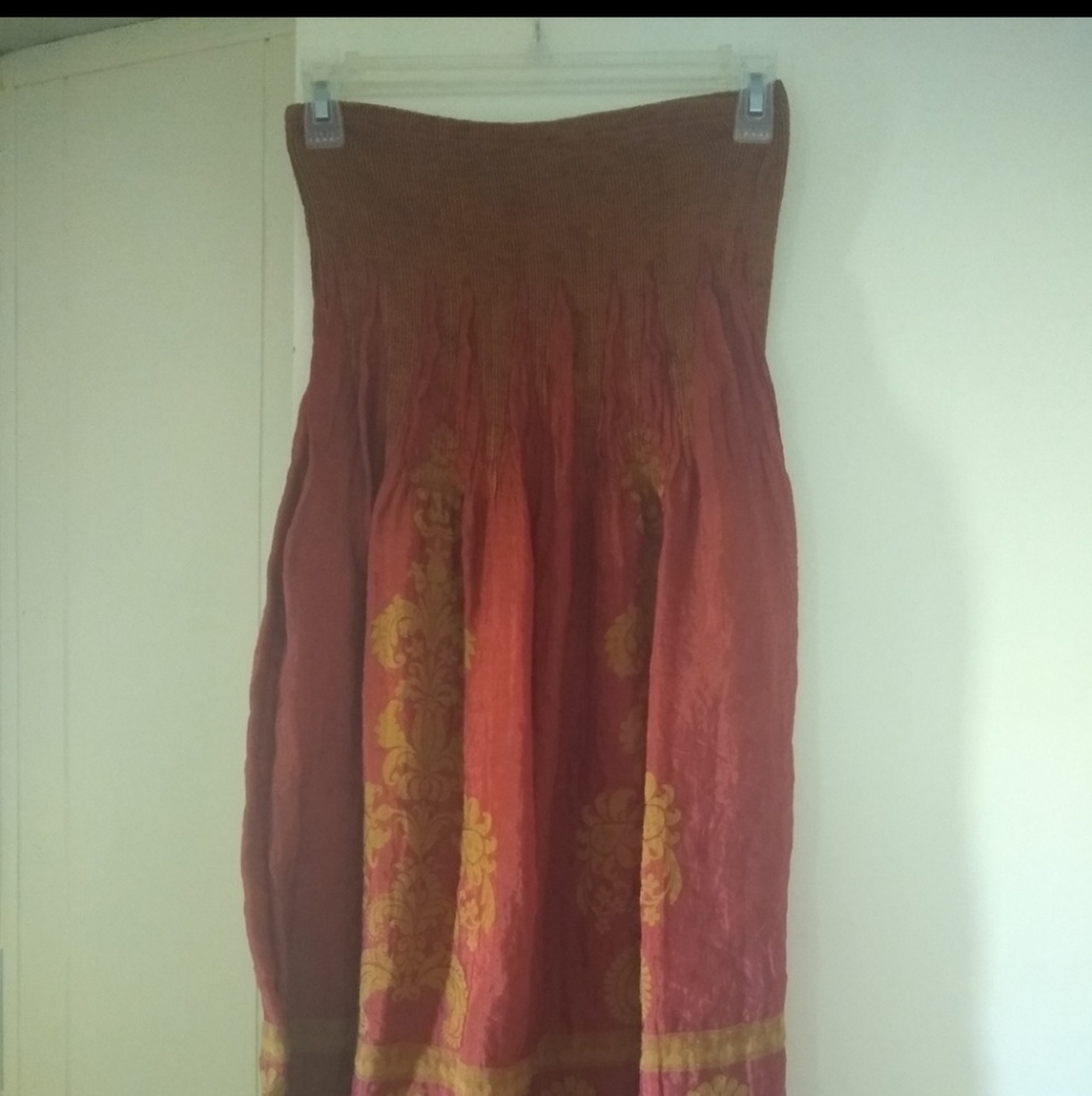 Lapis red and gold dress/skirt